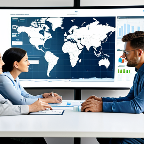 **

"A professional business team collaborating around a table, analyzing data presented in an infographic on a large screen, fully clothed, appropriate attire, safe for work, perfect anatomy, natural proportions, professional, modern office environment, well-formed hands, proper finger count, data-driven decision making, family-friendly."

**